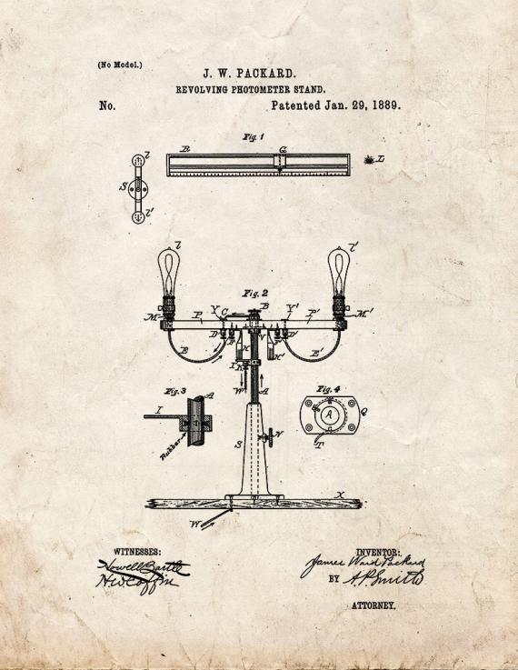 Revolving Photometer Stand Patent Print