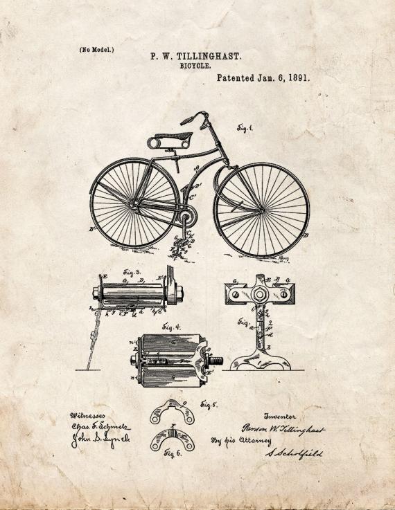 Bicycle Patent Print