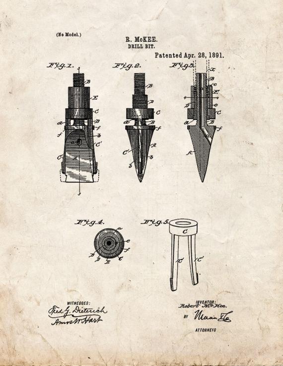 Drill Bit Patent Print