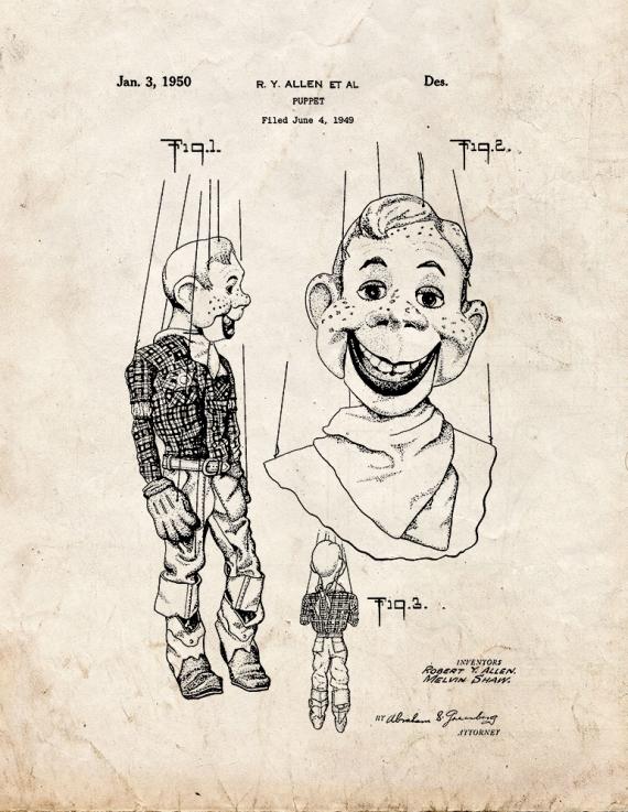 Howdy Doody Puppet Patent Print