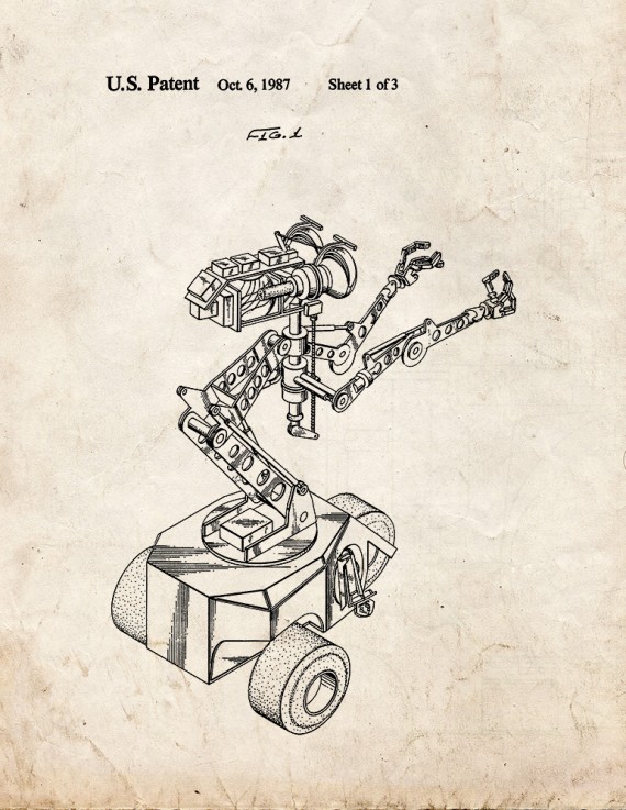 Short Circuit Movie Number 5 Robot Patent Print