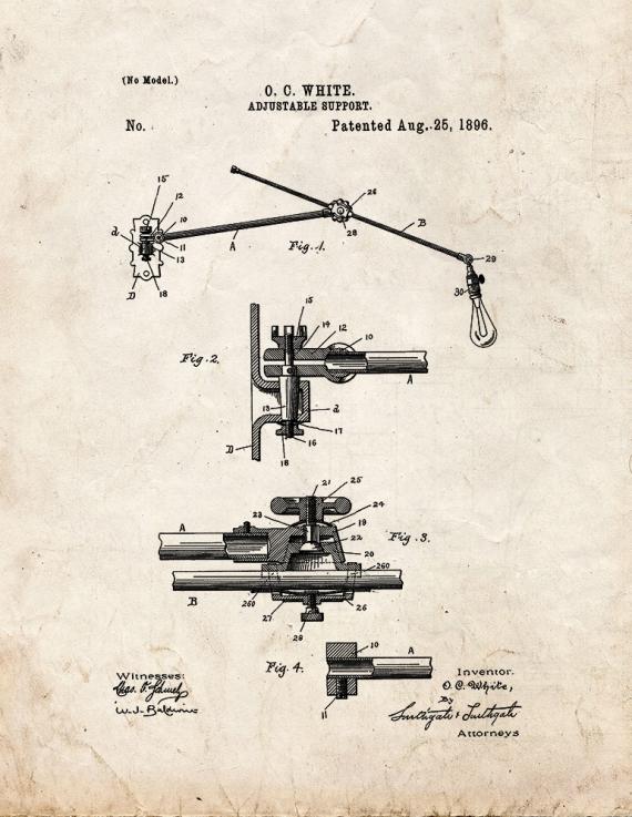 Adjustable Support Patent Print