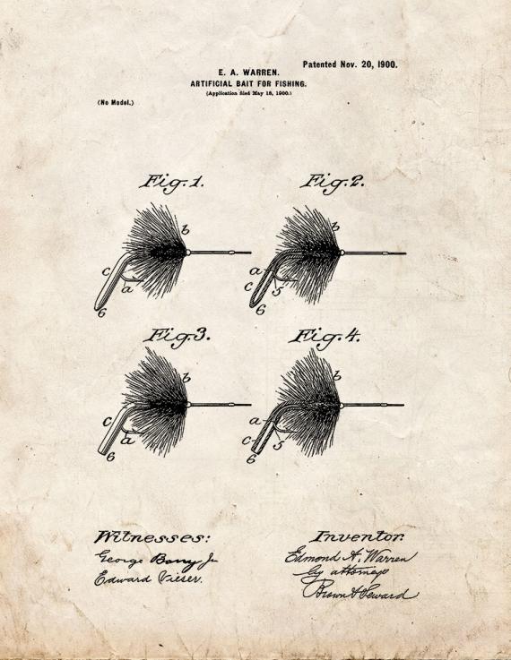 Artificial Bait For Fishing Patent Print