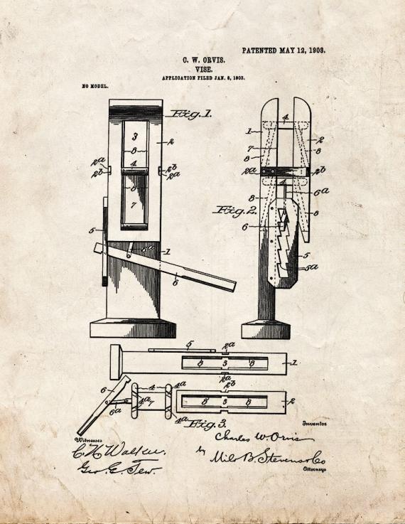 Vise Patent Print