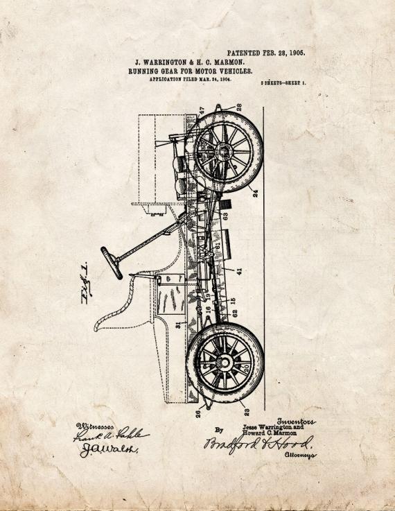 Running-gear For Motor Vehicles Patent Print