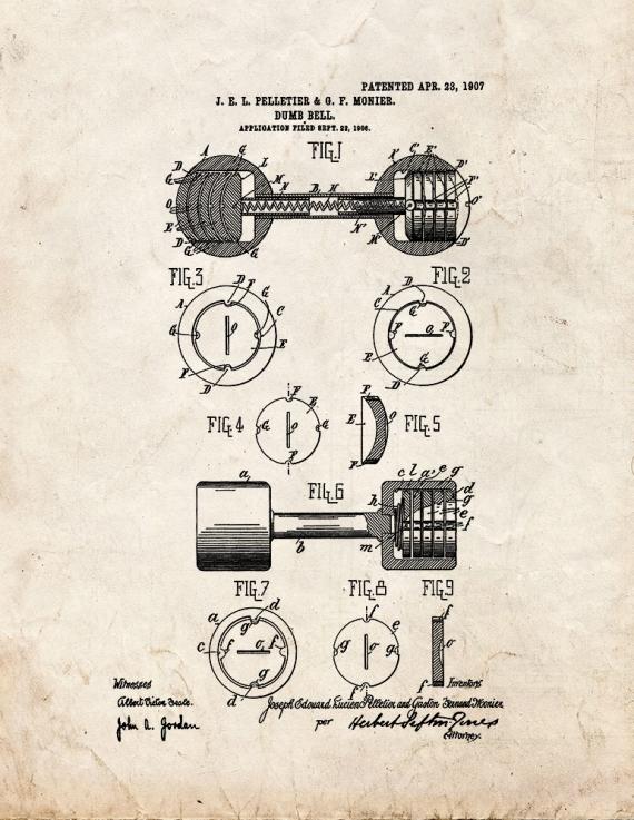 Dumbbell Patent Print