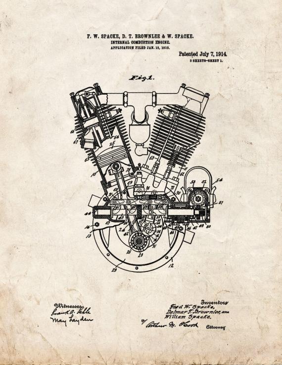 Internal-combustion Engine Patent Print