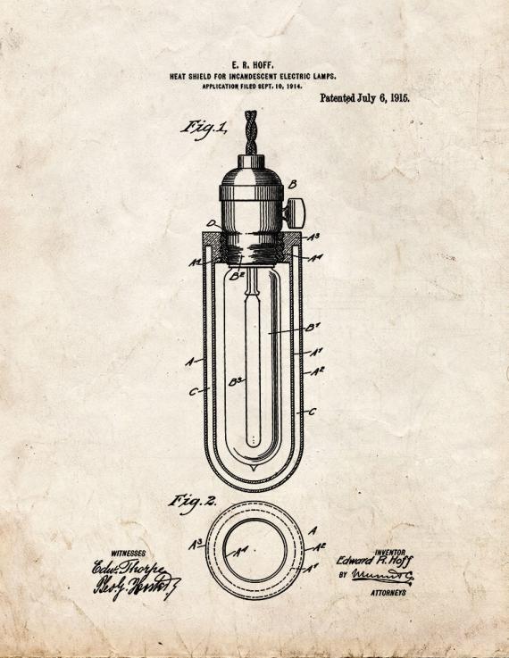 Heat-shield For Incandescent Electric Lamps Patent Print
