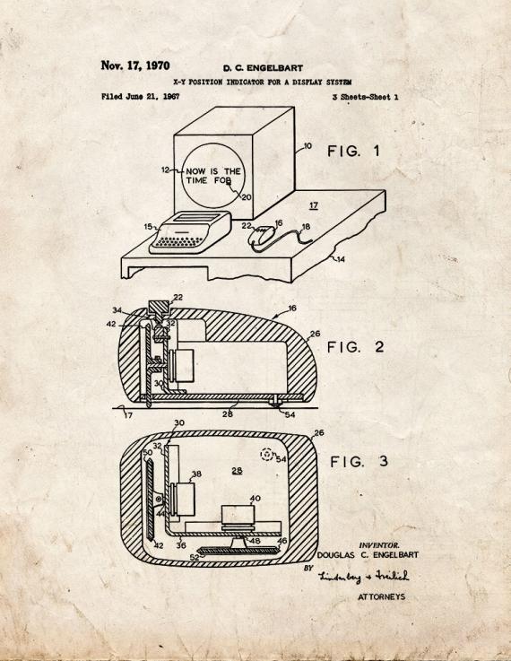 Computer Mouse Patent Print