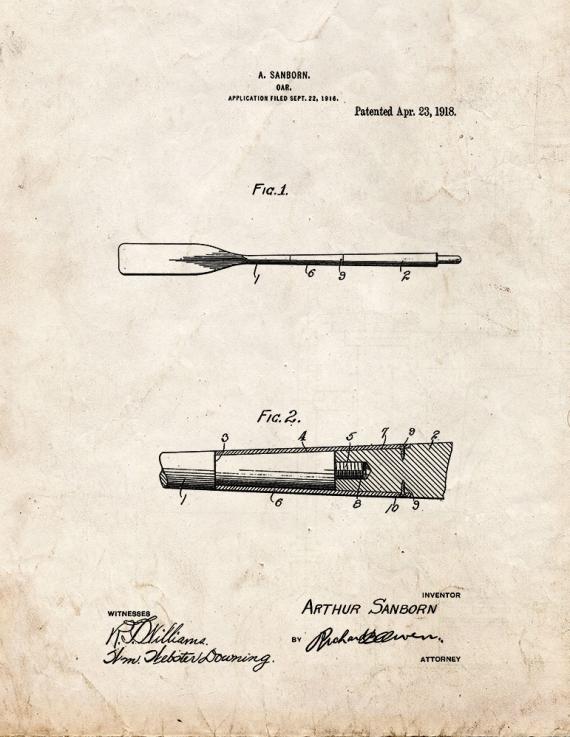 Oar Patent Print