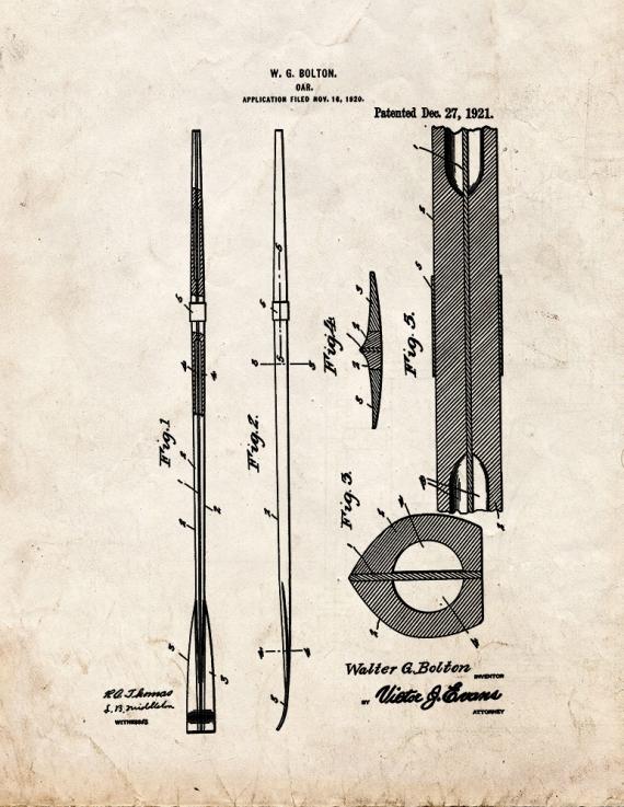 Oar Patent Print