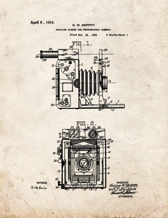 Focusing Finder For Photographic Cameras Patent Print