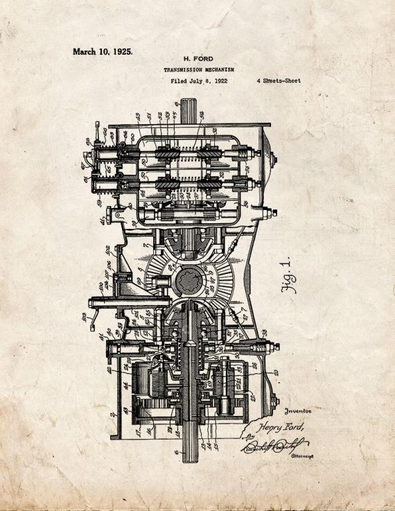 Transmission Mechanism Patent Print