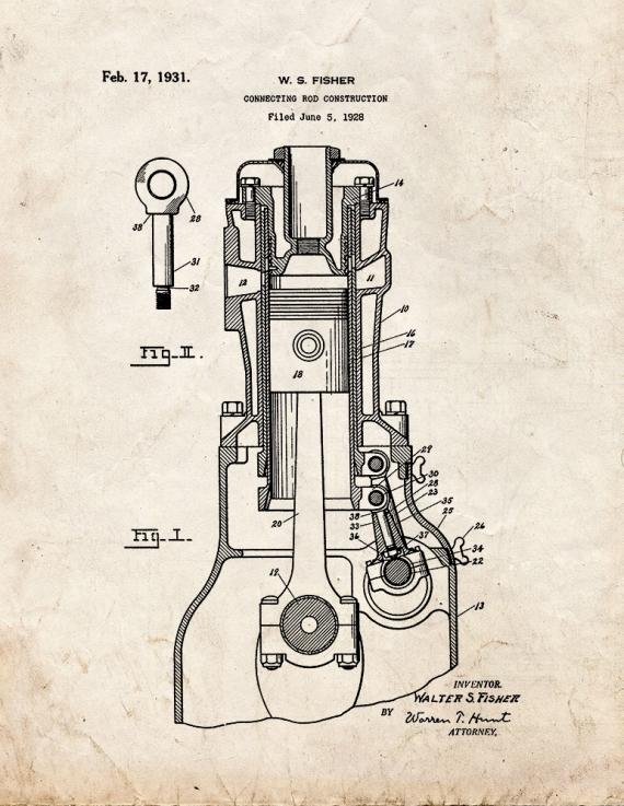 Connecting-rod Construction Patent Print