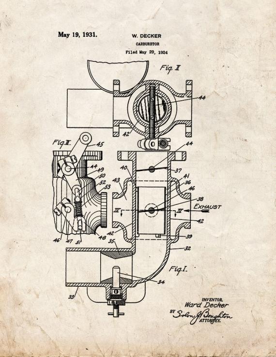 Carburetor Patent Print