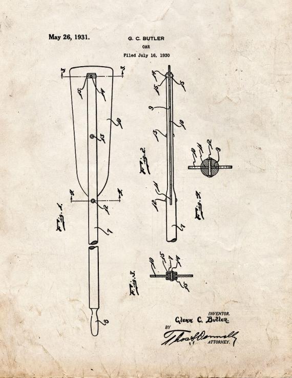 Oar Patent Print