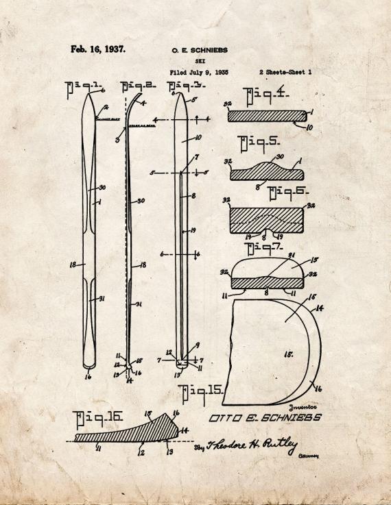 Ski Patent Print