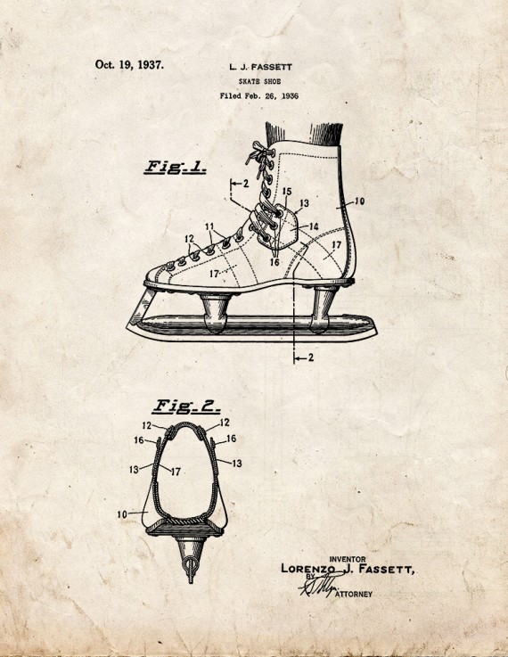 Skate Shoe Patent Print