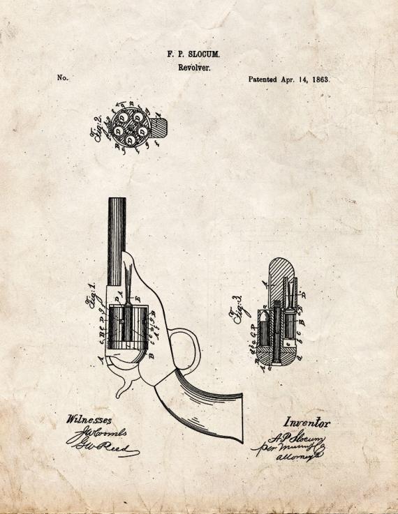Revolving firearm Patent Print
