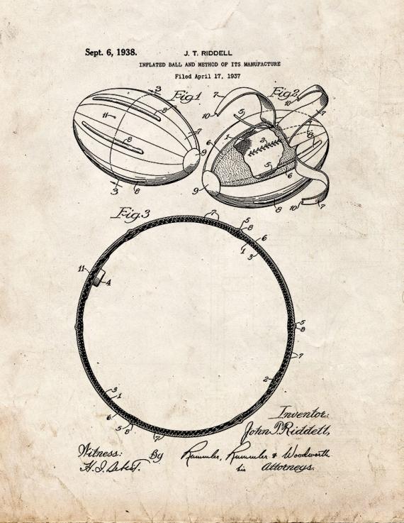Inflated Ball And Method Of Its Manufacture Patent Print
