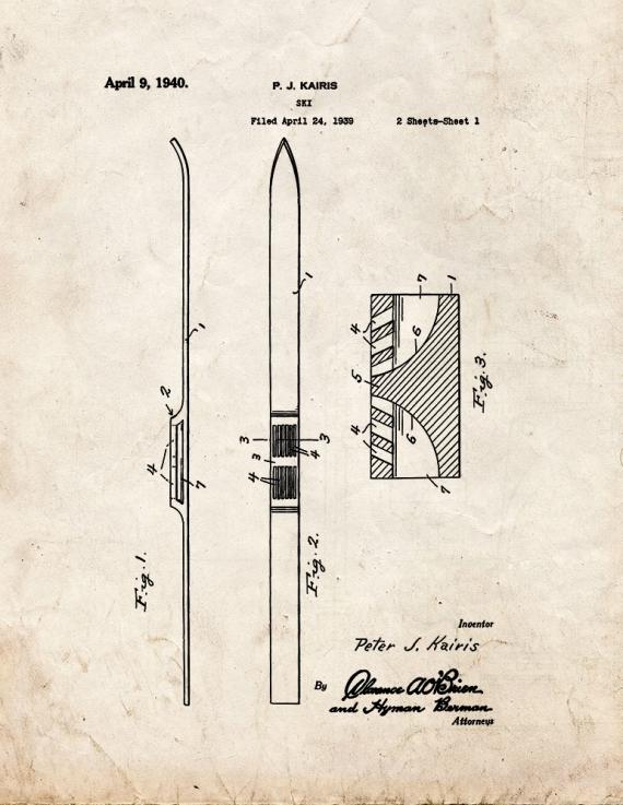 Ski Patent Print