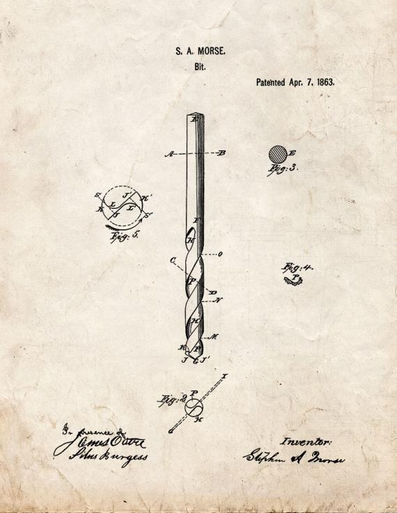 Drill Bit Patent Print