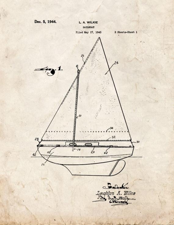 Sailboat Patent Print