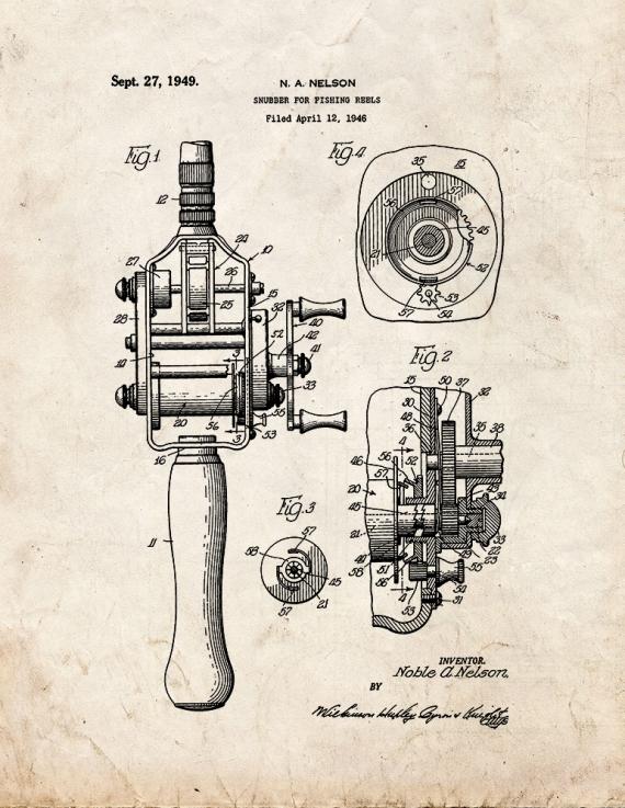 Snubber For Fishing Reels Patent Print