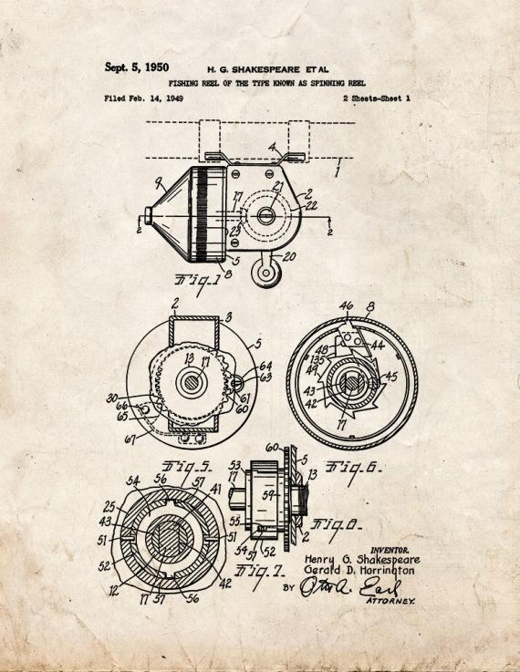 Fishing Reel Of The Type Known As Spinning Reel Patent Print