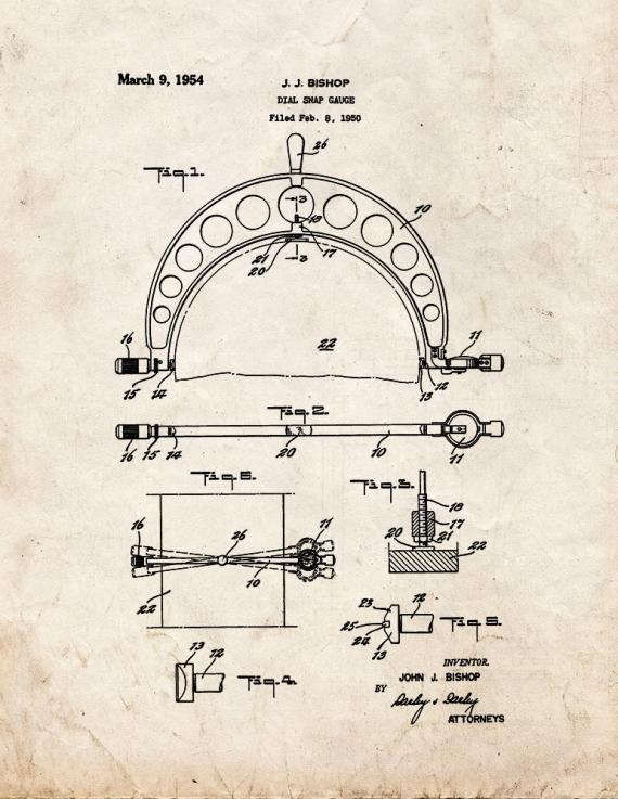 Dial Snap Gauge Patent Print