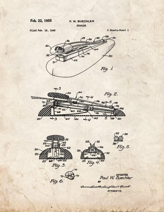 Stapler Patent Print