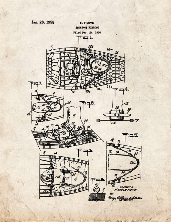 Snowshoe Binding Patent Print