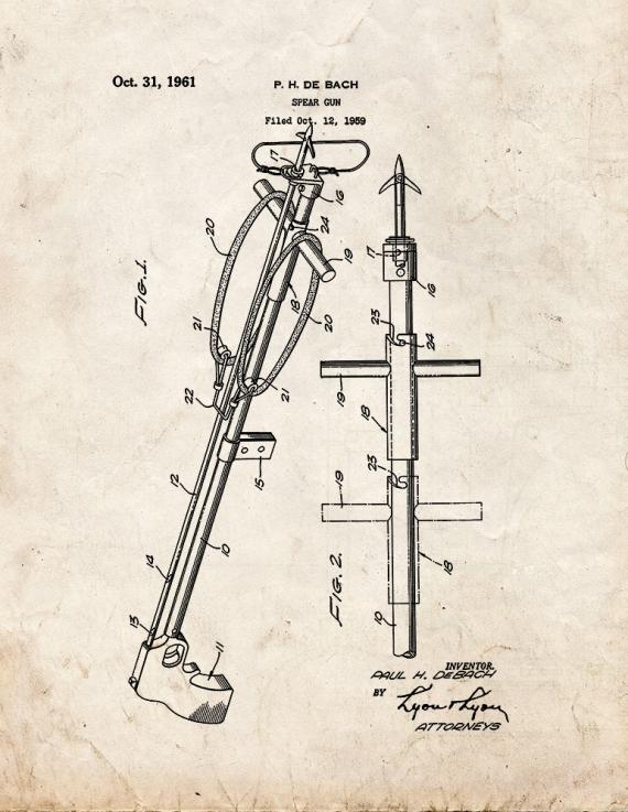 Spear Gun Patent Print