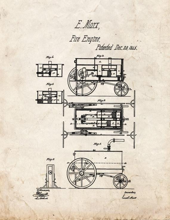 Fire Engine Patent Print