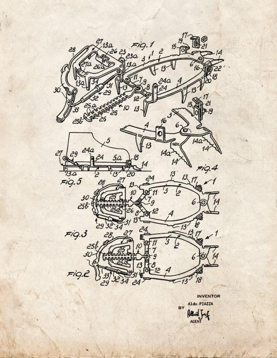 Crampon Patent Print