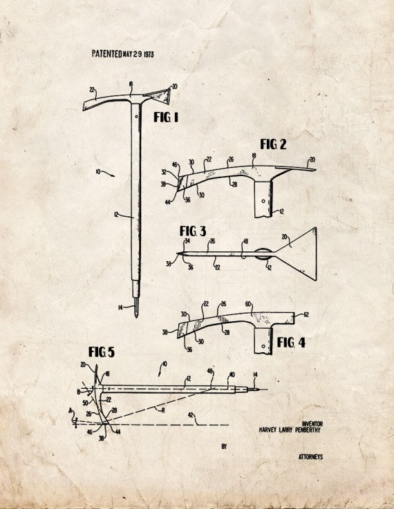 Ice Axe Patent Print