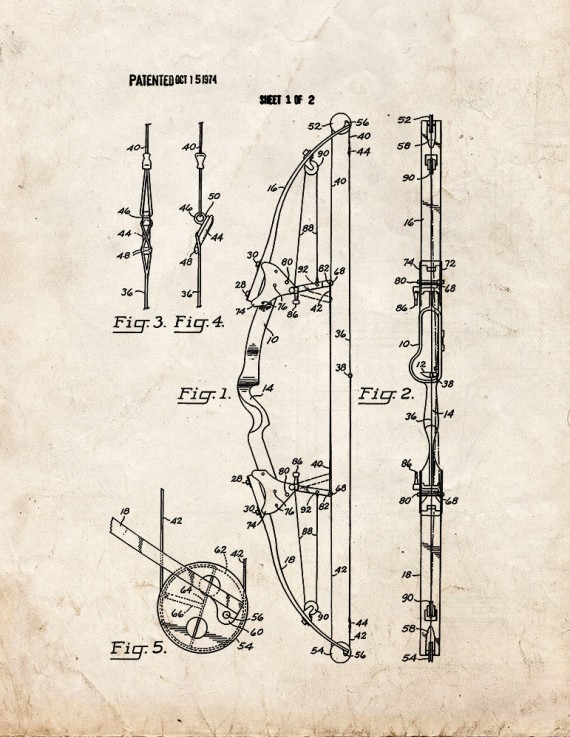 Compound Archery Bow Patent Print