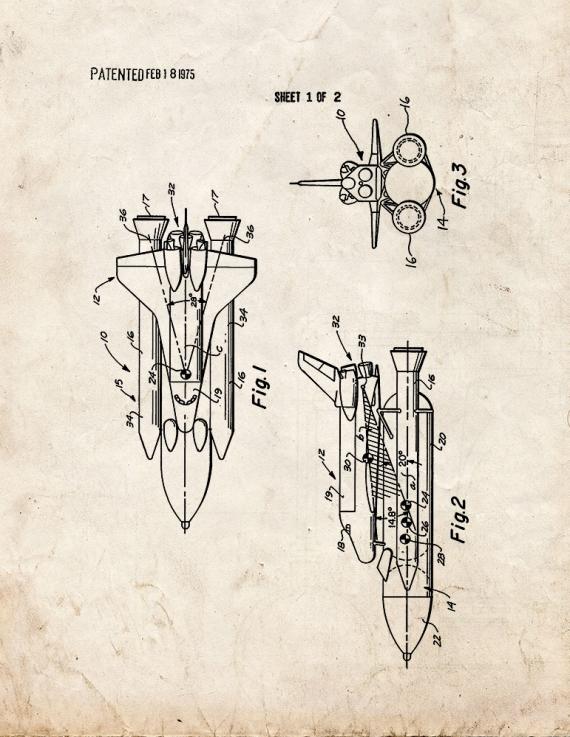 Space Shuttle Patent Print