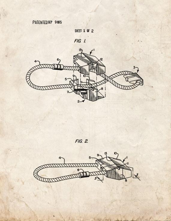 Rock Climbing Anchor Patent Print