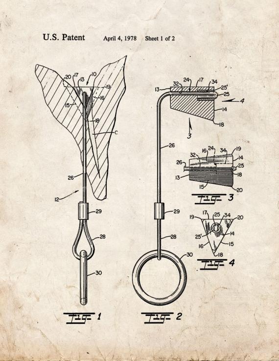 Chock For Mountain Climbing Patent Print