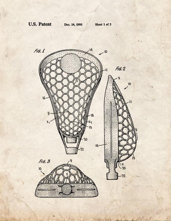 Lacrosse Stick Head Patent Print
