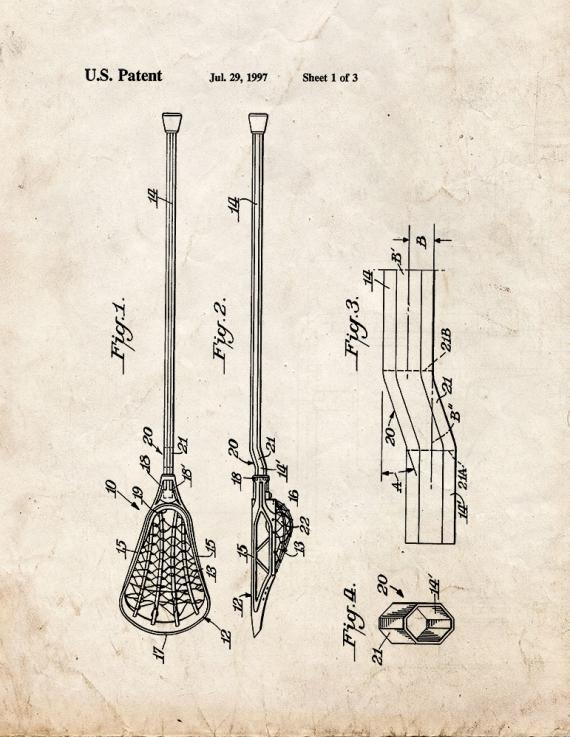 Lacrosse Stick Patent Print