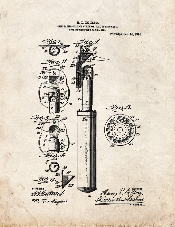 Ophthalmoscope Patent Print