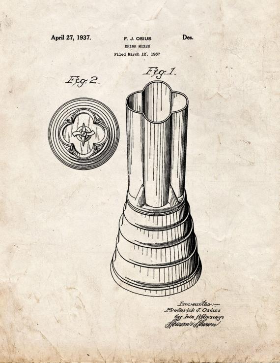 Drink Mixer Patent Print