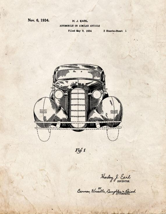 Automobile Patent Print