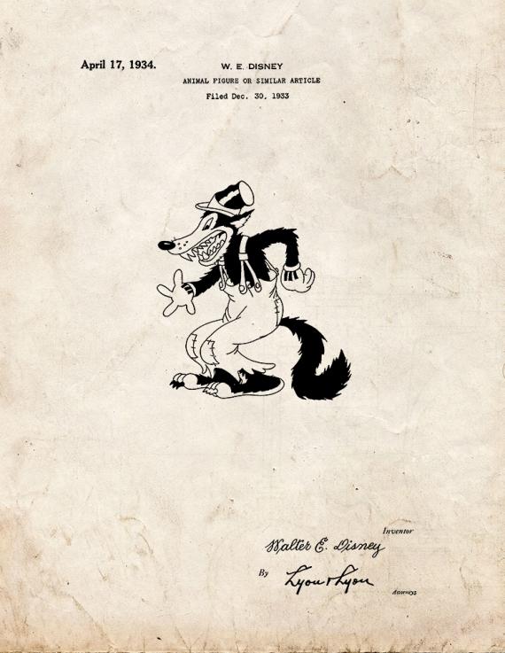 Big Bad Wolf Patent Print