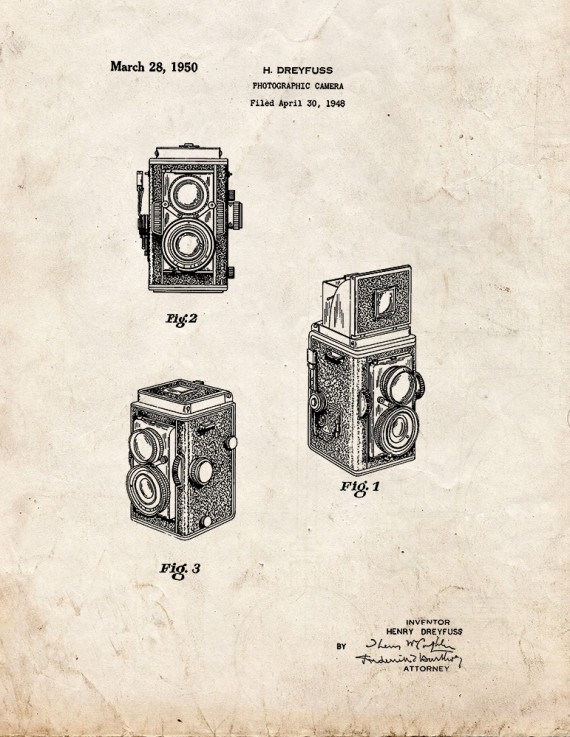 Photographic Camera Patent Print