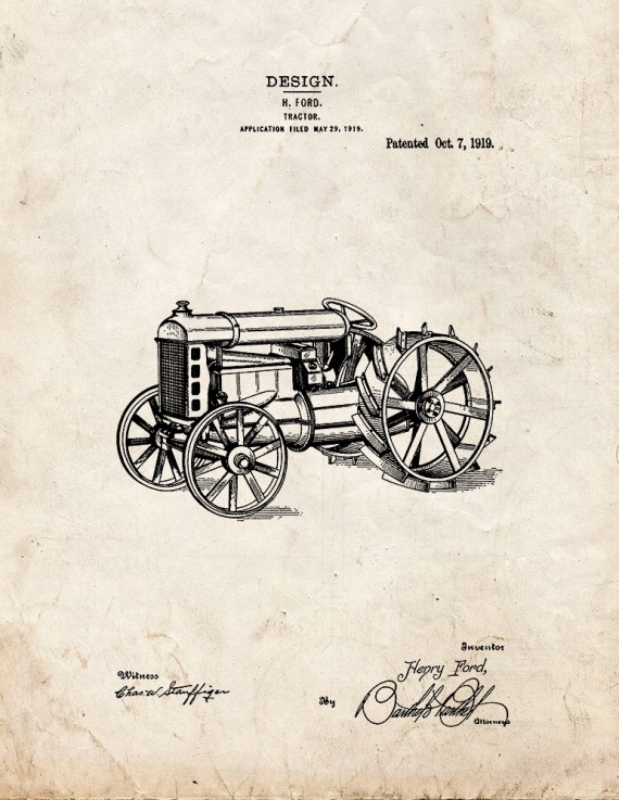 Tractor Patent Print