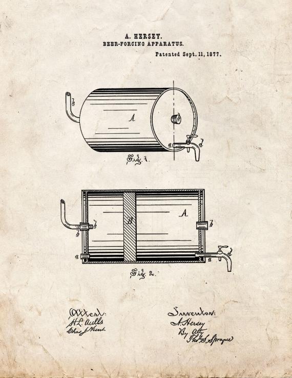 Beer Forcing Apparatus Patent Print