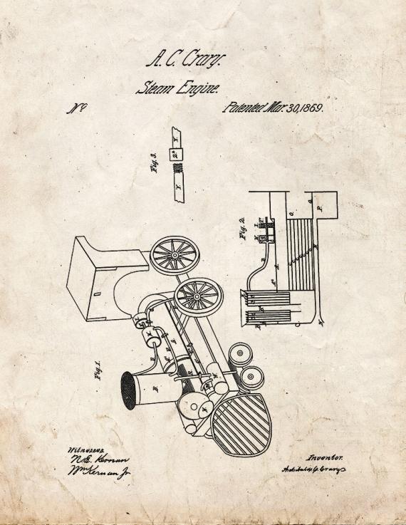 Improved Steam-engine Patent Print